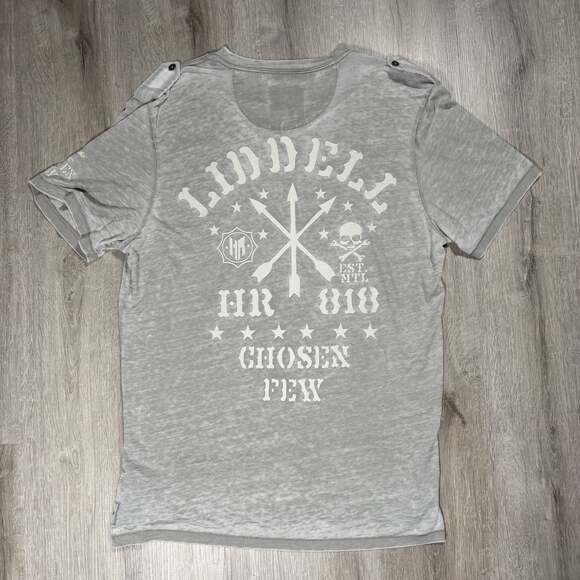 Headrush Other - Mens Chuck Liddell by Headrush Graphic Henley T-Shirt Large Y2K Grunge